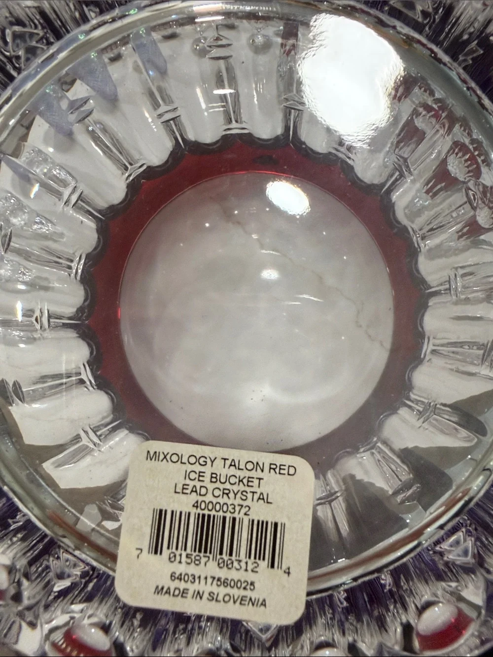 NWT Waterford Mixology Talon Red Crystal Ice Bucket